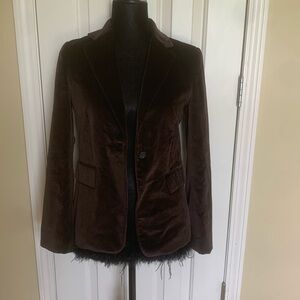 NWOT brown Banana Republic Velour  blazer size 0.